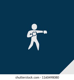 Aggressive icon. emblem isolated on dark blue background. aggressive icon in filled style for graphic and web design, logo, ui/ux design