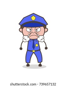 Aggressive Inspector Face with Steaming Nose