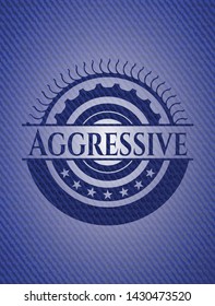 Aggressive with jean texture. Vector Illustration. Detailed.