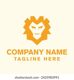 Aggressive Lion head vector company logo on color background