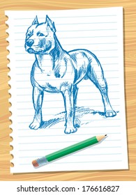 aggressive looking cartoon pit-bull