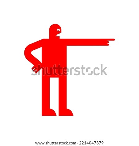 Aggressive man points his finger and shouts.