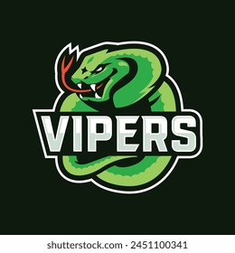 Aggressive modern gaming sport Viper snake mascot logo design