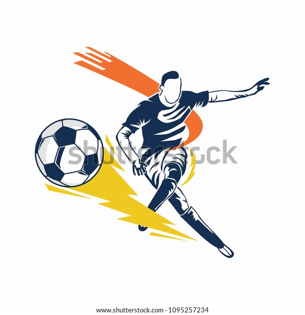 Aggressive Modern Soccer Football Player On Stock Vector (Royalty Free ...