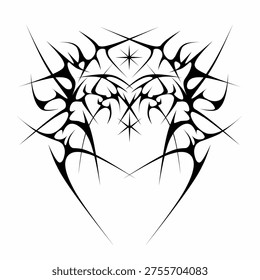 Aggressive neo tribal vector design, perfect for streetwear graphics and edgy modern tattoo branding.
