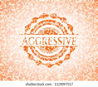 Aggressive orange mosaic emblem