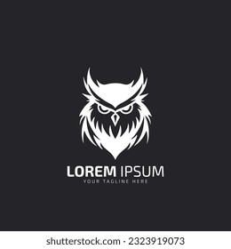 Diseño agresivo del logo de Owl, logo del cazador nocturno, logotipo de pájaro.