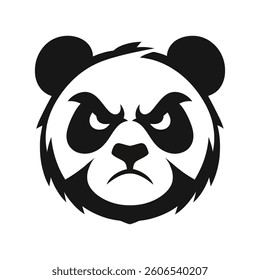 Aggressive Panda Head Vector Illustration