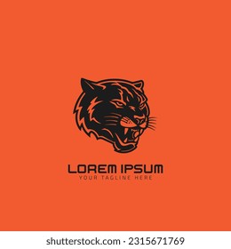 Aggressive Panther Head logo icon vector