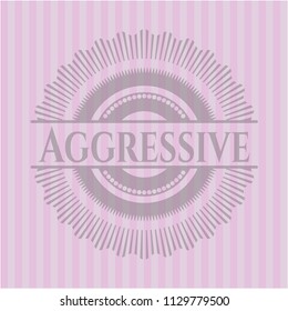 Aggressive pink emblem. Retro