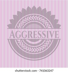 Aggressive pink emblem. Retro
