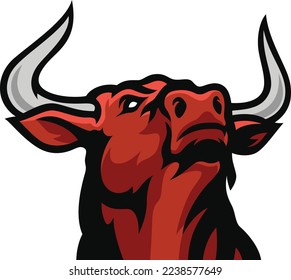Aggressive Red Bull Head Up