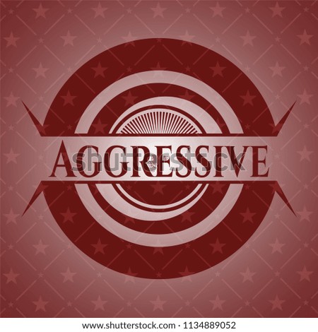 Aggressive red emblem. Retro