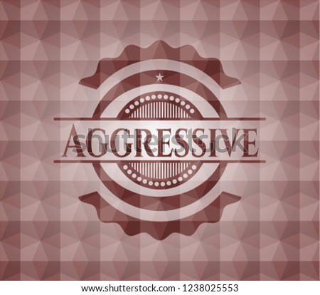 Aggressive red geometric badge. Seamless.
