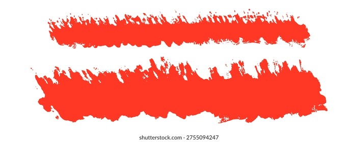 Aggressive Red Grunge Paint Spatter and Brush Lines for Edgy Horror or Sport Graphic Assets.