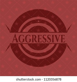 Aggressive retro red emblem