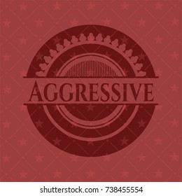 Aggressive retro red emblem