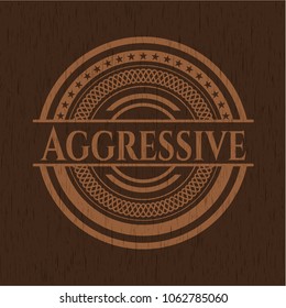 Aggressive retro wooden emblem