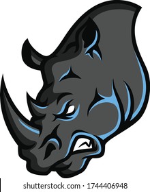 Aggressive Rhino Head Sport Team Logo
