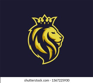 Aggressive Royal Lion Mascot Logo