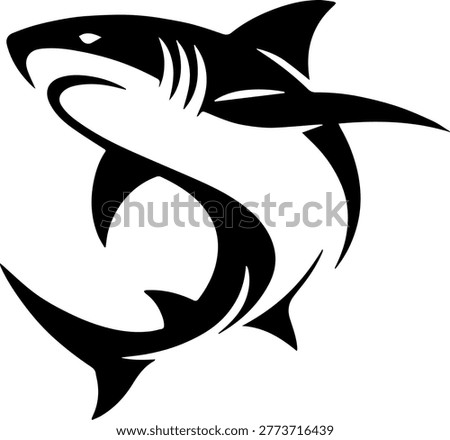 Aggressive Shark Vector Logo Silhouette