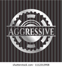  Aggressive silver badge or emblem