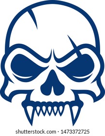 Aggressive Skull Simple Vector Design