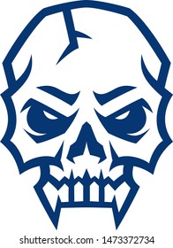 Aggressive Skull Simple Vector Design