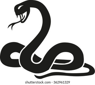 Aggressive Snake Ready Bite Stock Vector (Royalty Free) 362961329 ...