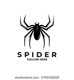 silhueta agressiva do ícone do logotipo do mascote da aranha