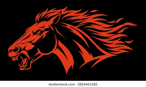Aggressive stallion head logo for gaming.