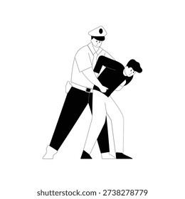 Aggressive Suspect Vector illustration. EPS 10 file			