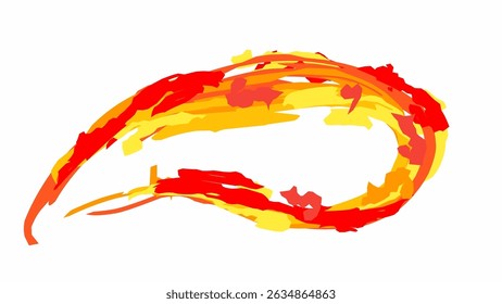 Aggressive textured fire ring with bold strokes vector illustration, perfect for extreme sports, fantasy power rings, or fiery emblems