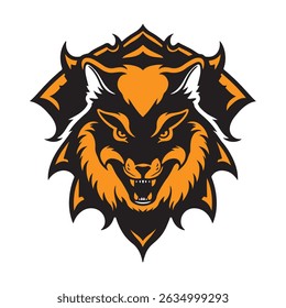 Aggressive Tiger Head Mascot Logo – Fierce Orange and Black Animal Icon on White Background
