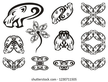 Aggressive Tribal Lioness Head Symbols Ethnic Stock Vector (Royalty ...