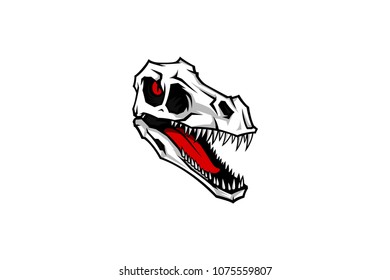 Aggressive Velociraptor (Raptor) Skull with Eyes and Tongue