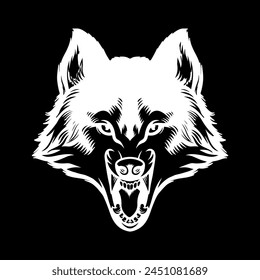 aggressive wolf face vector icon logo design 
