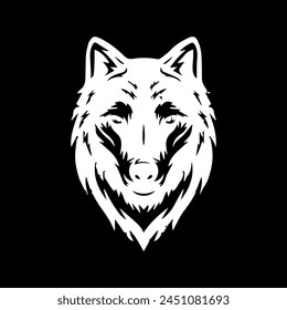 aggressive wolf face vector icon logo design 