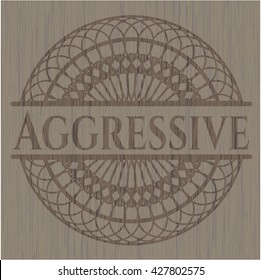 Aggressive wood emblem. Retro