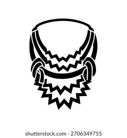 Collar de dientes de zigzag agresivo Collar de silueta Ilustración vectorial Tribal Accesorio
