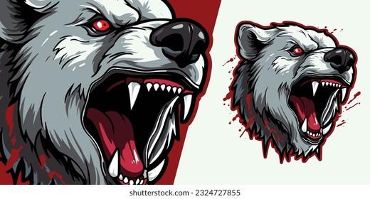 Aggressive Zombie Bear Logo Mascot: Striking Vector Graphic for Sport Teams and Gamers