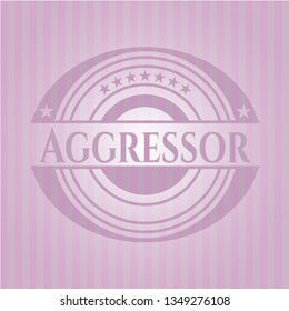 Aggressor badge with pink background