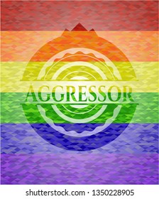 Aggressor lgbt colors emblem 