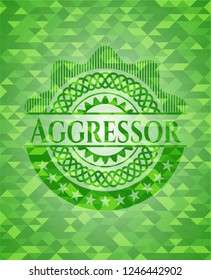 Aggressor realistic green mosaic emblem