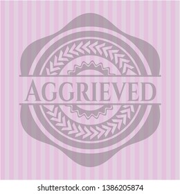 Aggrieved realistic pink emblem. Vector Illustration. Detailed.