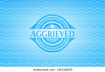 Aggrieved water wave representation style emblem. Vector Illustration. Detailed.
