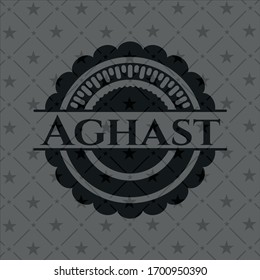 Aghast black badge. Vector Illustration. Detailed.