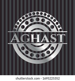 Aghast silver shiny emblem]. Vector Illustration. Mosaic.
