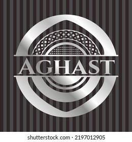 Aghast silvery emblem. Vector Illustration. Mosaic. 