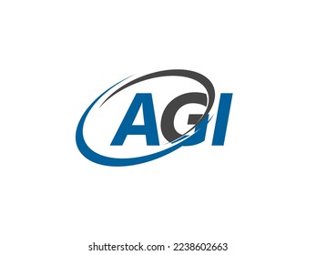 Letra AGI diseño creativo elegante del logo de swoosh